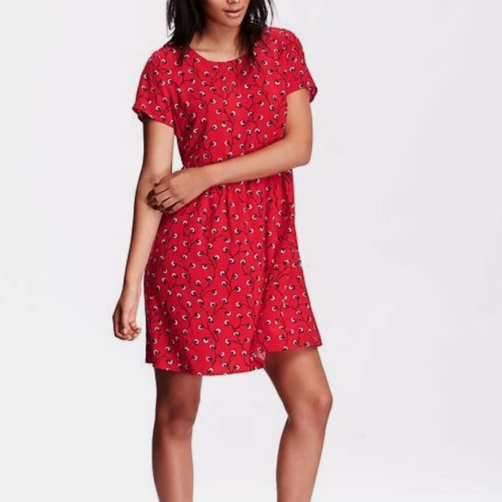 Old Navy Red Floral Empire Waist Dress – Size XXL